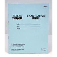 School Smart Examination Blue Books, 7 x 8-1/2 Inches, 16 Pages, Pack of 50