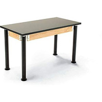 National Public Seating PSLT2460AH-10 24 x 60 in. Height Adjustable Science Lab Table with Phenolic Top44; Black Legs