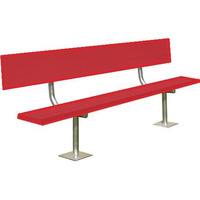 BSN BEPH08CR 75' Surface Mount Bench with Back, Red