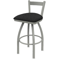 821 Catalina 25" Low Back Swivel Counter Stool with Anodized Nickel Finish and Graph Coal Seat