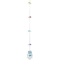 Mascot Chrome Plated Owl 5-Tier Long Hanging Charm Hanging Ornament Sun Catcher w/Swarovski Crystals - Romantic Gift for her Birthday, Anniversary, Wedding, or Home Decorations