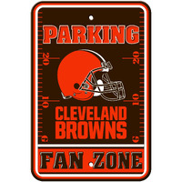 Fremont Die NFL Cleveland Browns Fan Zone Plastic Parking Sign, Team Color, White, One Size (92242)