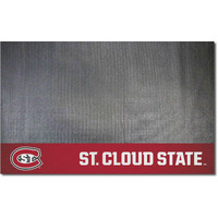 FANMATS 20725 St. Cloud State Huskies Vinyl Grill Mat - 26in. x 42in. - Deck Patio Protective Mat | Oil, flame, and UV resistant