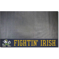 FANMATS 22925 Notre Dame Fighting Irish Vinyl Grill Mat - 26in. x 42in. - Deck Patio Protective Mat | Oil, Flame, and UV Resistant - Leprechaun Alternate Logo