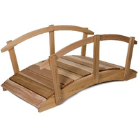 All Things Cedar FB96-R Garden Bridge with Side Rails | 8-Ft Cedar Wood Bridge for Gardens, Backyards & Streams | Easy to Assemble & Made from Untreated Western Red Cedar | 94x38x36