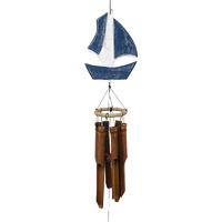 Cohasset Gifts & Garden Carved Sailboat Wind Chime