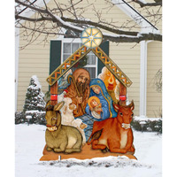 Nativity Free Standing Garden Decor