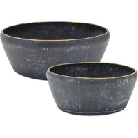 Melrose 85453 Planter, Set of 2, 9.25" D x 4.25" H, 11" 25" D x 4.5" H, Metal