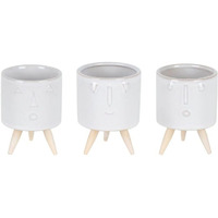 Melrose Modern Home Decorative Pot (Set of 3) 3" D x 4" H Porcelain