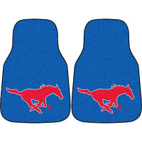 FANMATS NCAA Southern Methodist University Mustangs Nylon Face 2-pc Carpet Car Mat Set, 18"x27"