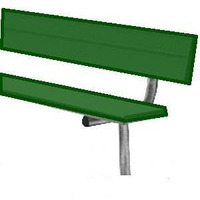 BSN BEPB21CG 21' Permanent Bench with Back, Dark Green