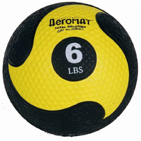 Deluxe Medicine Ball - 6 LB Black / Yellow - 9.0" in diameter