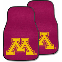 FANMATS 5459 Minnesota Golden Gophers Front 2-Piece Team Logo Carpet Car Mat Set, Front Row Automotive Floor Mats, Non-Slip Backing, Team Colors