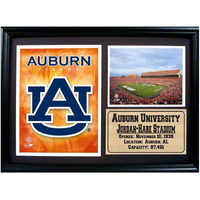 Encore Select 129-02 NCAA Auburn Tigers Framed University and Jordan-Hare Stadium Print, 12-Inch by 18-Inch