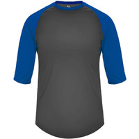 B-Baseball Youth Tee Graphite/Royal Blue Large