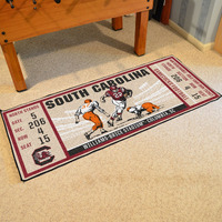 FANMATS 23180 NCAA - South Carolina Gamecocks Ticket Design Runner Rug - 30in. x 72in. | Sports Fan Area Rug, Home Decor Rug and Tailgating Mat