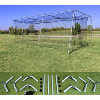 Cimarron Sports Outdoor #24 Batting Cage Twisted Polymer Netting and Frame Corners - 30'x12'x10'