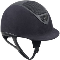 IRH XLT Black Suede Horse Riding Helmet with Matte Frame, Medium