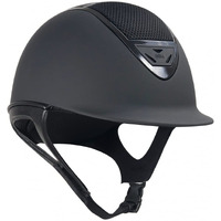 IRH XLT Horse Riding Helmet, Matte Black with Glossy Frame (Medium)