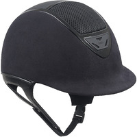 IRH XLT Black Suede Horse Riding Helmet with Gloss Frame, Large