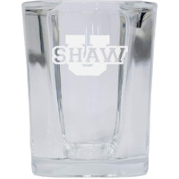 Shaw University Bears 2 Ounce Square Shot Glass laser etched logo Design 2-Pack