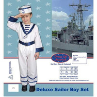 Deluxe Sailor Boy Children's Costume Set Size: Extra Large