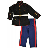 Trooper Clothing Kids Marine Dress Blues 3pc Set-Med (10-12) -Blue & Black