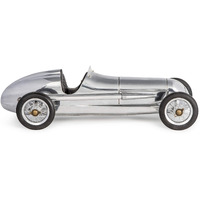 Authentic Models Vintage Model Car - Silberpfeil Collectible Car, Aluminum Mini Cars Made with Original Blueprints, Antique Race Car and Automotive Decor for Adults (12.25 inch, Silver/Black)