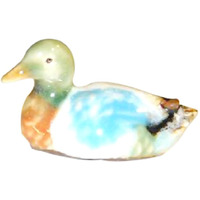 Bonsai Boy e3144 2 x 1 x 1.25 in. Multi-Colored Miniature Ceramic Duck Figurine