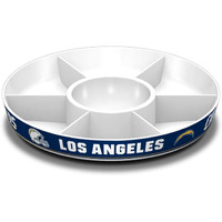 Fremont Die NFL Los Angeles Chargers Party Platter, 14.5" Diameter, 14.5" Diameter, White/Team Colors