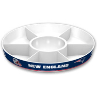 Fremont Die NFL New England Patriots Party Platter, 14.5" Diameter, 14.5" Diameter, White/Team Colors