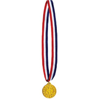 Beistle Gold Soccer Medal with Ribbon - 1 Pc.