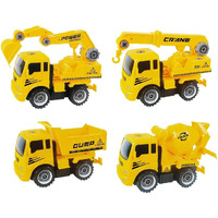 AZ Trading & Import Take-A-Part Friction Powered Construction Trucks with Crane, Excavator, Mixer, Dump Truck