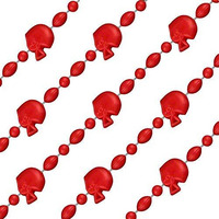 Blinkee Football Helmet Bead Necklaces Red Pack of 12