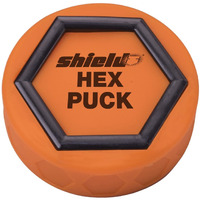 Shield Hex Puck, Orange and Black