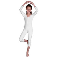 212 Main Girls Velvet Unitard, White - Extra Small 3-4