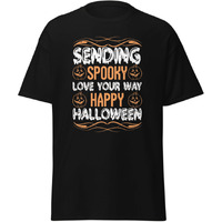 Spooky Love Happy Halloween Pumpkin T-Shirt Design Merchyprint Black   Size Medium(D0102Hgd46G)