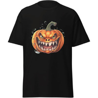 Halloween Smilling Pumpkin Head Classic Fashion T-Shirt Black Size Medium(D0102Hgd457)