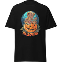 Halloween Pumpkinhead Teddy Bear Blackt-Shirt Merchyprint  Size M(D0102Hgdnyg)