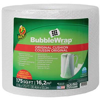 Duck Brand Bubble Wrap Roll  Original Bubble Cushioning  12"" X 175  Perforated Every 12"" (1053440)  Clear