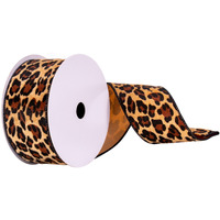 2.5""X10Yd Tan Leopard Print Ribbon