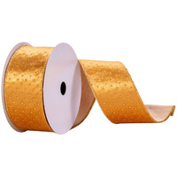 2.5""X10Yd Gold With Gold Dots Ribbon