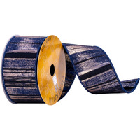 2.5""X10Yd Navy Gold Abstract Line Ribbon