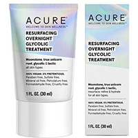 Acure Resurfacing Overnight Glycolic Treatment  100% Vegan  Illuminating Dewy Glow  Moonstone  True Unicorn Root  Glycolic & Lactic - Refines   Resurfaces & Improves Tone & Texture  1 Fl Oz