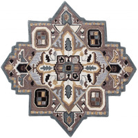 7 Gray And Beige Medallion Area Rug