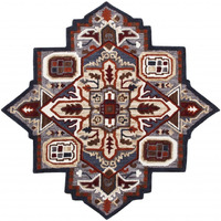 5 Maroon And Gray Medallion Area Rug