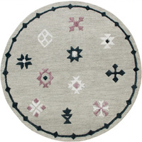 7 Round Gray Decorative Charm Area Rug