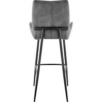 38"" Charcoal Microfiber And Black Iron Counter Height Bar Chair