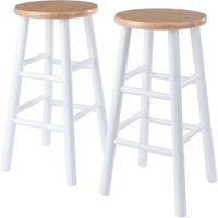 Huxton 2-Pc Counter Stools  24""  Natural & White(D0102Hxvt06.)