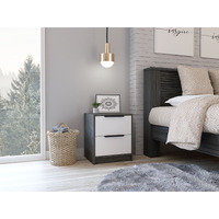 Cannon 2-Drawer Nightstand Smokey Oak And White(D0102H76756)